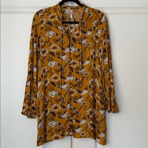 Bell Sleeve Floral Mini Dress